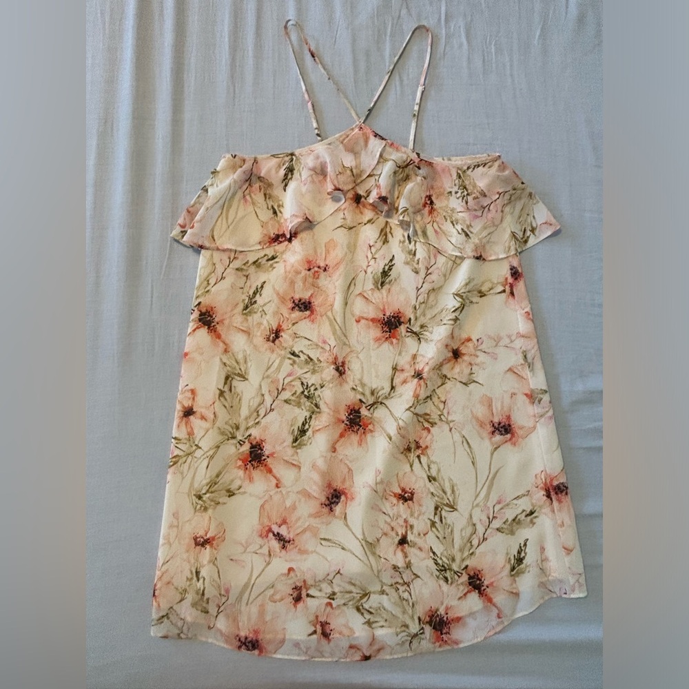 Haute Hippie White Pink Floral Dress with